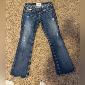 Big Star Medium Blue Distressed Bootcut Jeans for Women